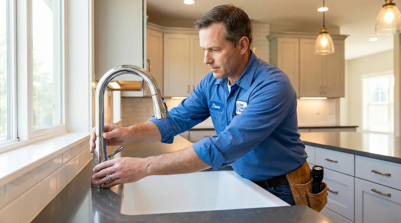 Kitchen faucet installation by Johns Plumbing LLC in Lacombe